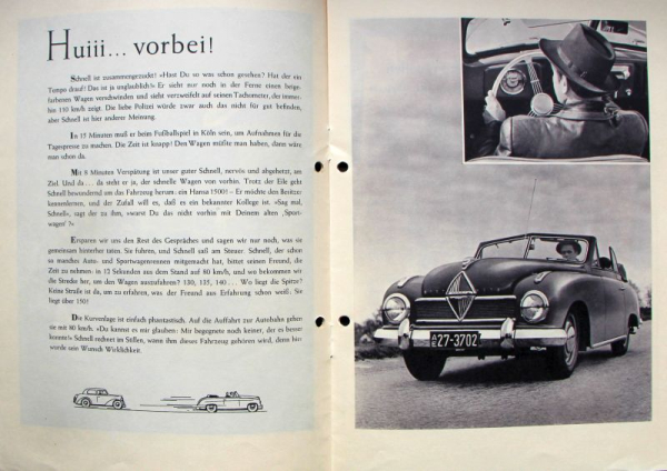 Borgward Modelprogram 1951 "Sechs Personen suchen ein Auto" Carbrochure (10025)